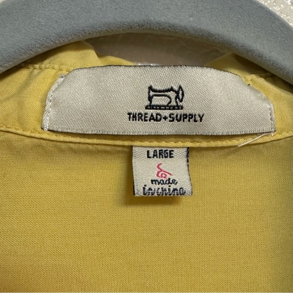 Anthropologie Thread & Supply Yellow Cropped Boxy Fit Button Down Blouse - Picture 3 of 5